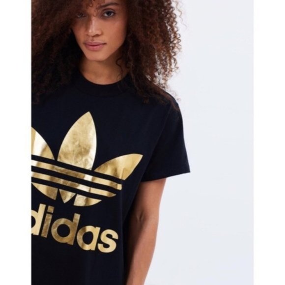 adidas Tops - New adidas originals black gold t-shirt M